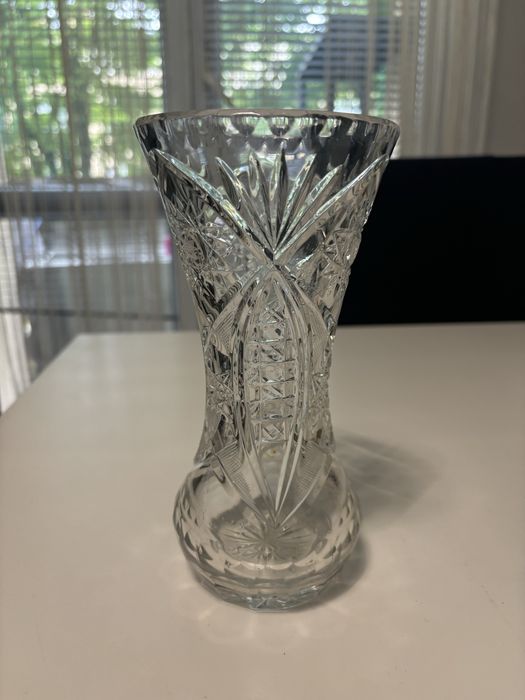 Wazon krysztalowy 19,5 cm sr 10 cm PRL