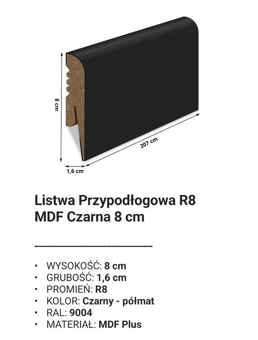 Listwy przypodłogowe MDF 20mb