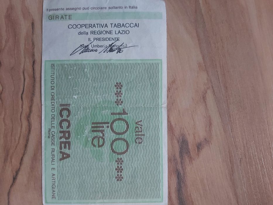 banknot Wloski 100 lirów