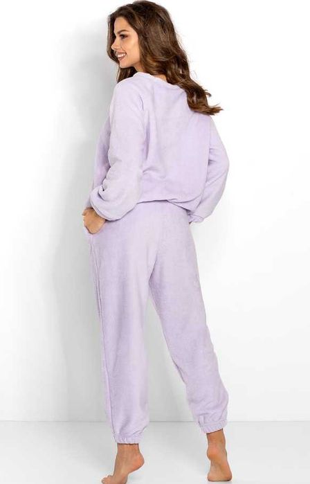 ciepła liliowa polarowa pidżama Dumi Fashion M