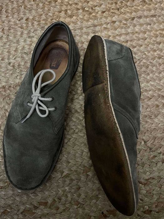 Чоловічі зелені туфлі замшеві clarks