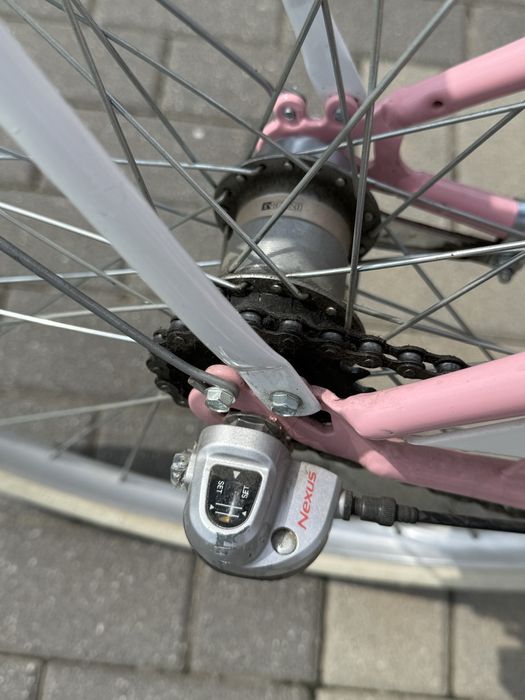 Rower miejski damka różowy shimano nexus stan idealny