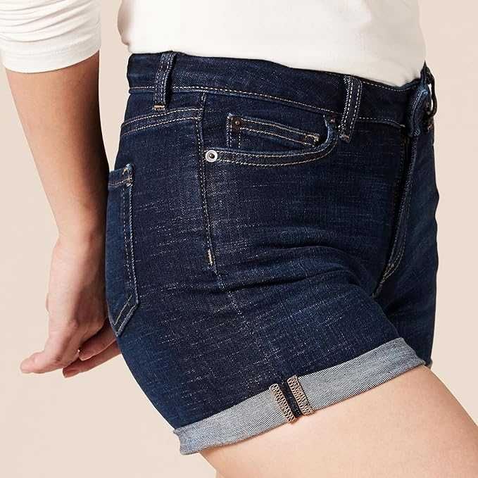 Damskie Szorty AMAZON ESSENTIALS Jeans Pięć Kieszeni Ciemny Denim 40