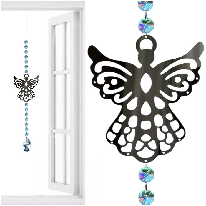Łapacz Snów Słońca z Kryształem Zawieszka na Okno ZEN ANIOŁ Kolorowa