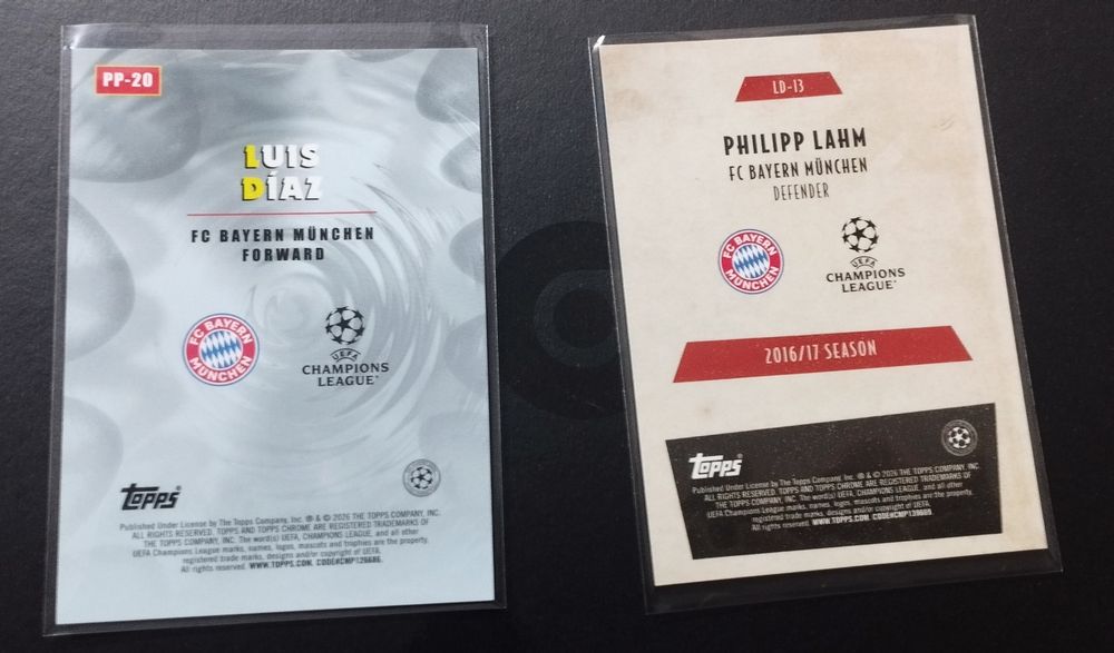 Topps Chrome UEFA 2025-2026 Luiz Diaz, Philip Lahm