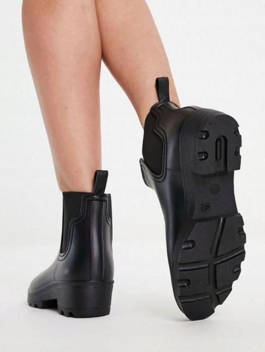 LONDON REBEL kalosze botki czarne 38 UK 5 chelsea black NOWE