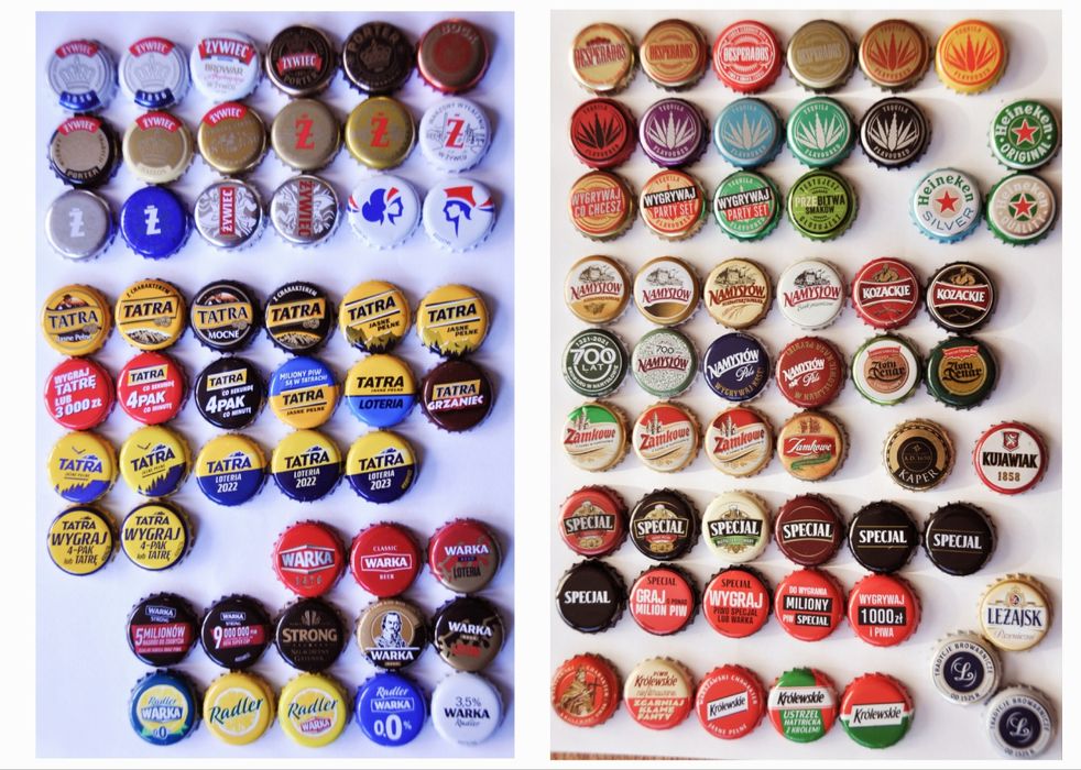 Kapsle butelkowane polskie i zagraniczne zestaw 436 sztuk