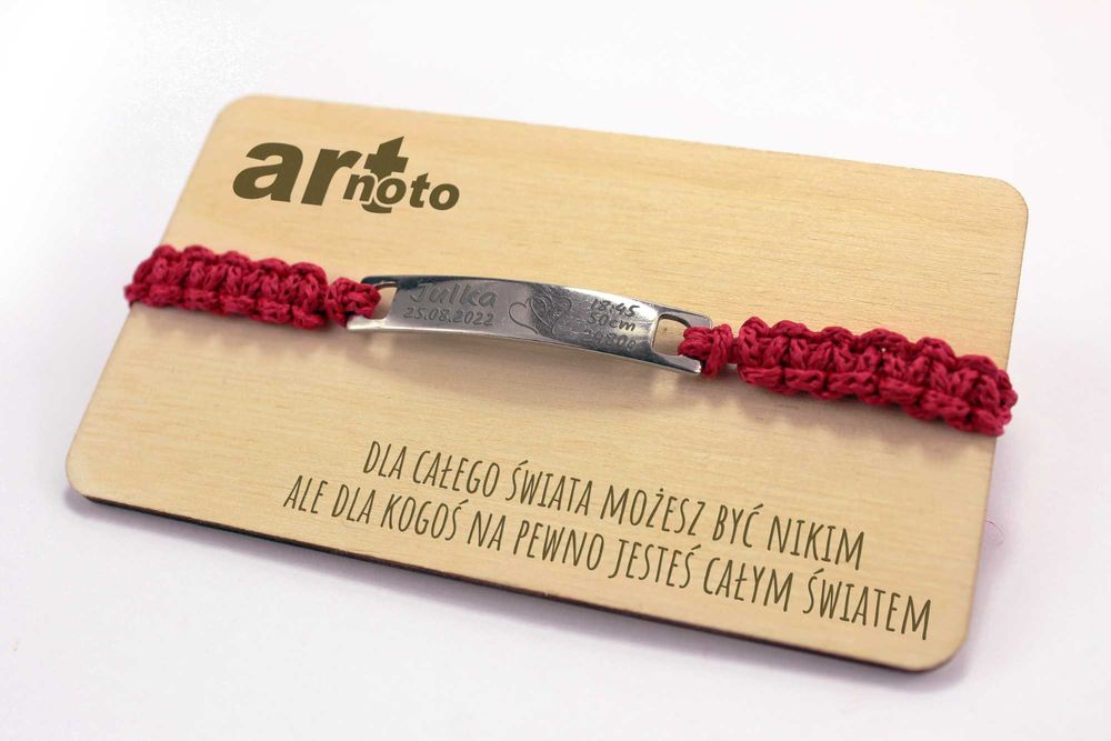 Bransoletka z grawerem indywidualnym PREZENT