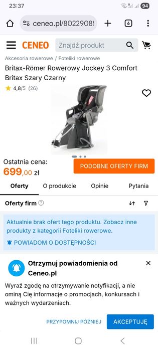 Fotelik rowerowy marki Römer Jockey Comfort 3