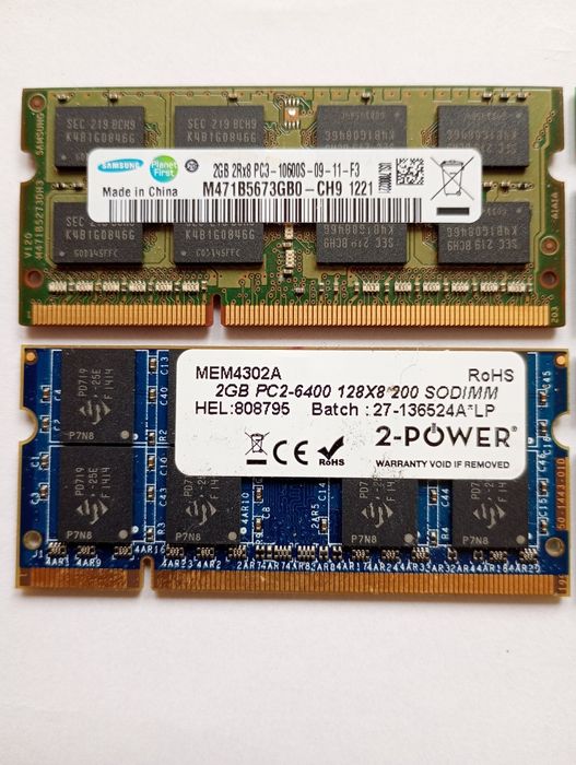 Pamiec ram do laptopa PC2, PC3 calosc/sztuka