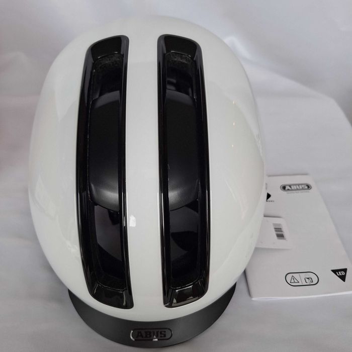 Kask rowerowy Abus Urban Hud-y LED Shiny White L 57-61cm