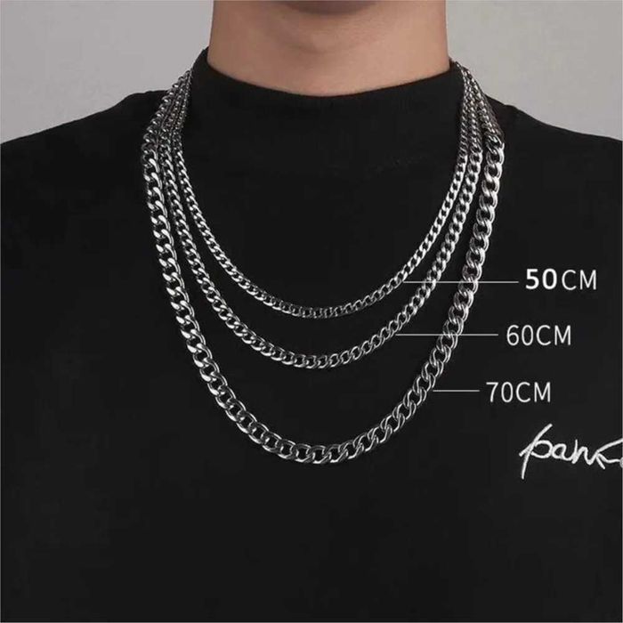 Colar Fio Pescoço Homem Aço Inox Stainless Steel Chain Necklace Rapper's Choker Fashion Jewelry