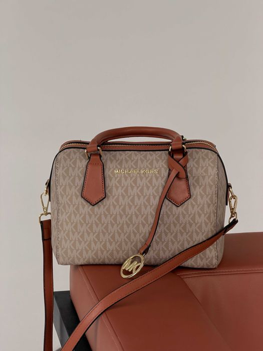 Сумка Michael Kors Hayes Duffle коричневий через плече Майкл Корс
