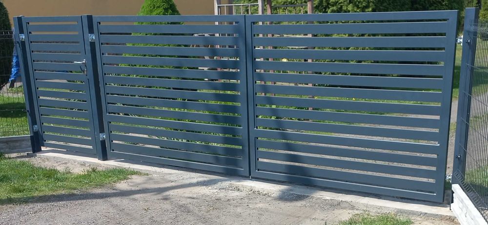 Bramy furtki panelowe palisadowe ogrodzenia 3D słupki montaż