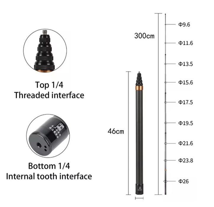 Insta360x4 Insta360x3 Selfiestick 3 metry NOWY gopro xiaomi sjcam itp