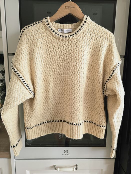 Sweter ZARA beżowy r.S
