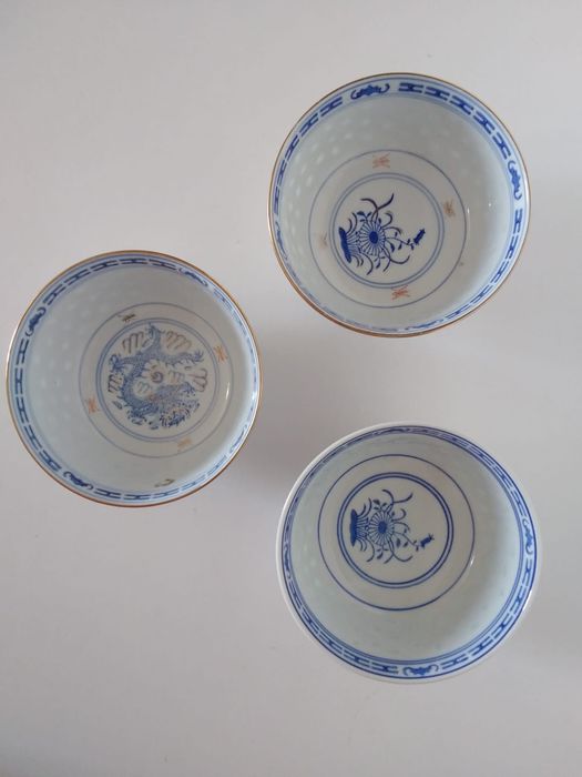 3 taças vintage chinesas (para arroz)