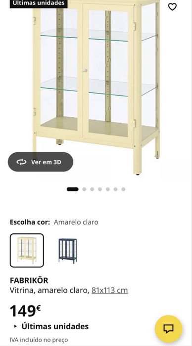 IKEA FABRIKÖR vitrina amarela