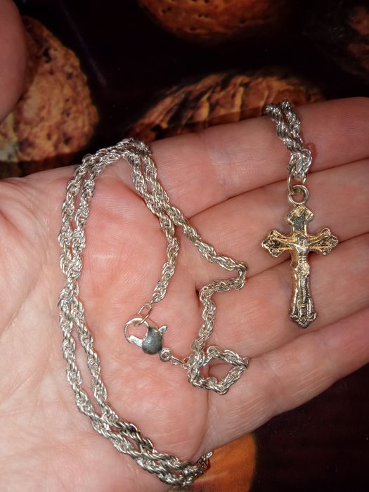 Кулон подвес крестик с цепочкой