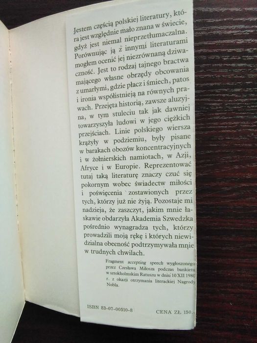 Poezje Czesław Miłosz Wydanie I 1981r.