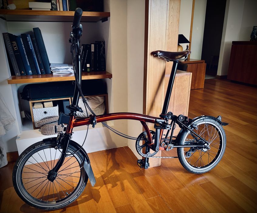 Brompton C Line 6 velocidades cor especial flame lacquer