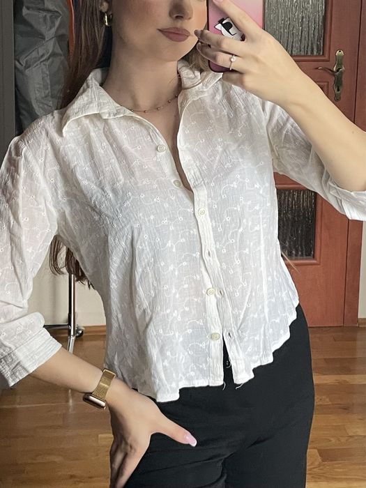 Biała koszula haft angielski Orsay bawełniana