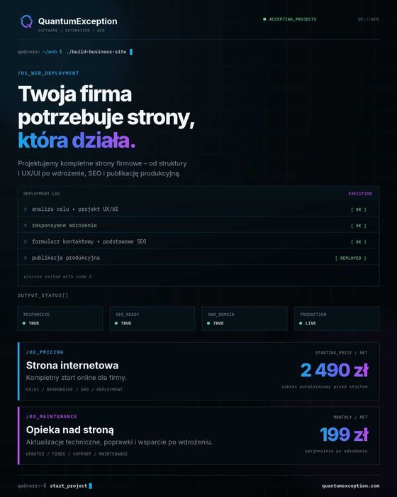 Profesjonalna strona firmowa | QuantumException