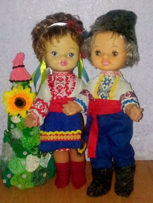Кукла СССР. Українець українка. 37 см. Вінтаж.