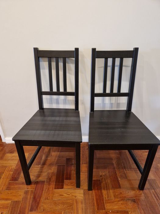 Cadeiras IKEA Stefan pretas madeira maciça