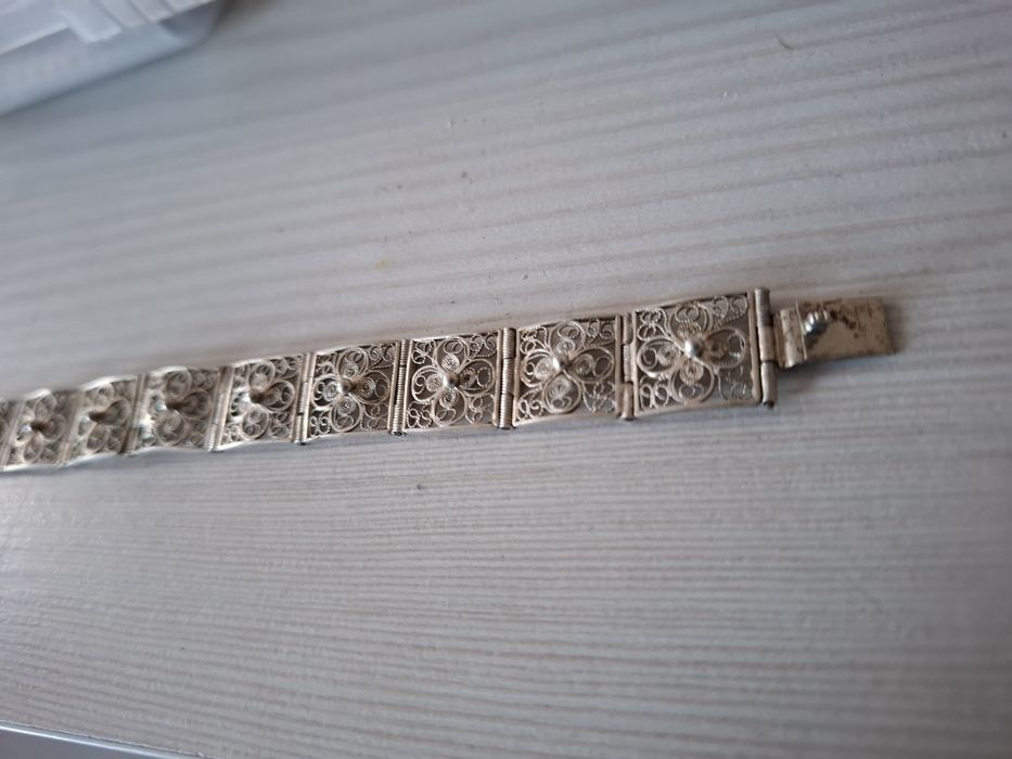 Bransoletka filigranowa 18cm srebrna