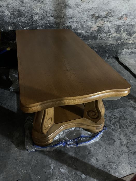 Ława drewniana dębowa 139x72x59cmm bardzo masywna i stabilna