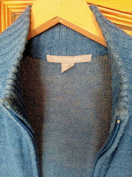 Sweter granatowy na suwak Fhilip Russell rozmiar L