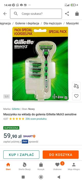Maszynka Gillette +3 wkłady