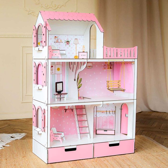 Великий ляльковий будинок ЛЮКС Барбі +ВІТАЛЬНЯ кукольный домик Барби