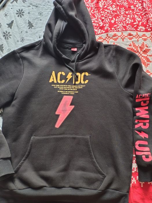 Bluza AC/DC z kapturem czarna XL na polarze
