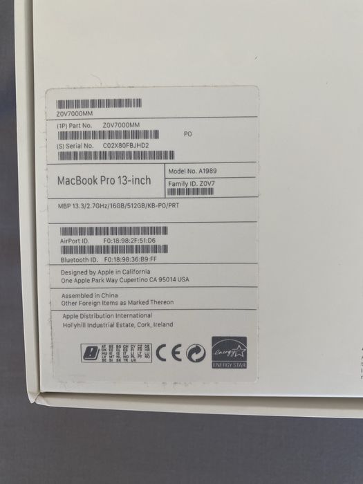 MacBook Pro 13” i7 512Gb 16gb Ram