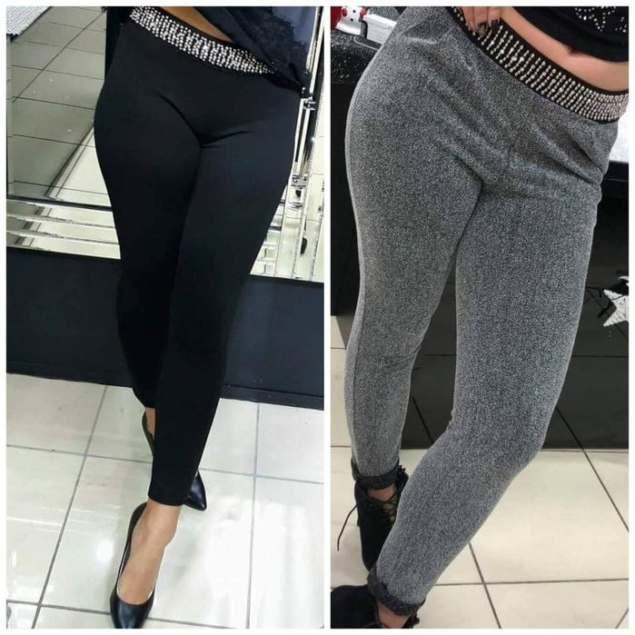 Spodnie z diamencikowym pasem