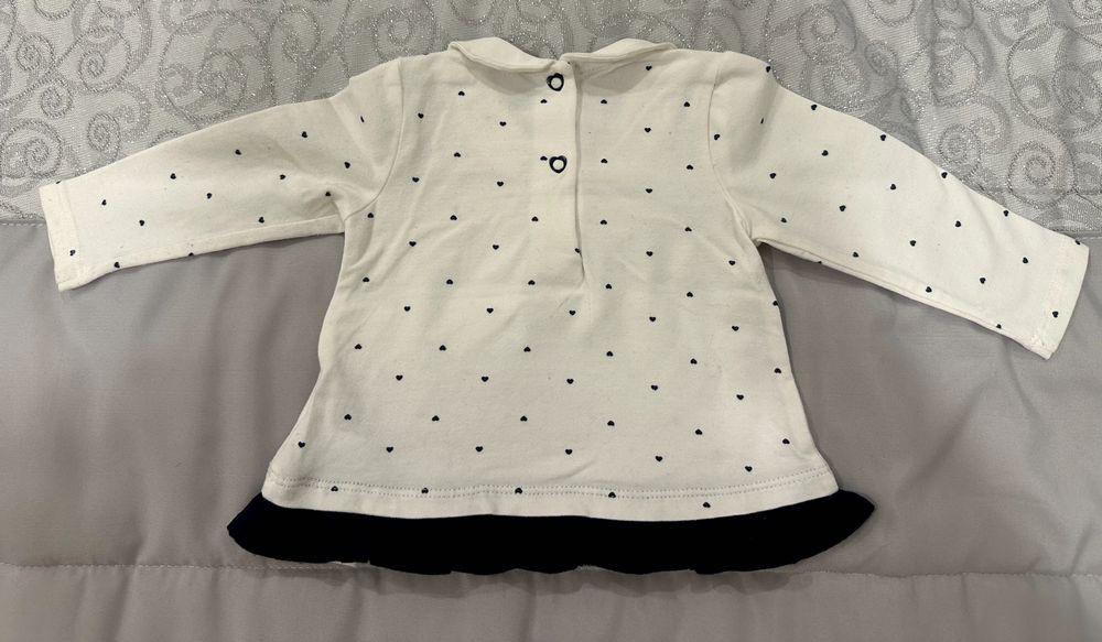 Camisola Branca Pintas Azuis Chicco 6M como NOVA