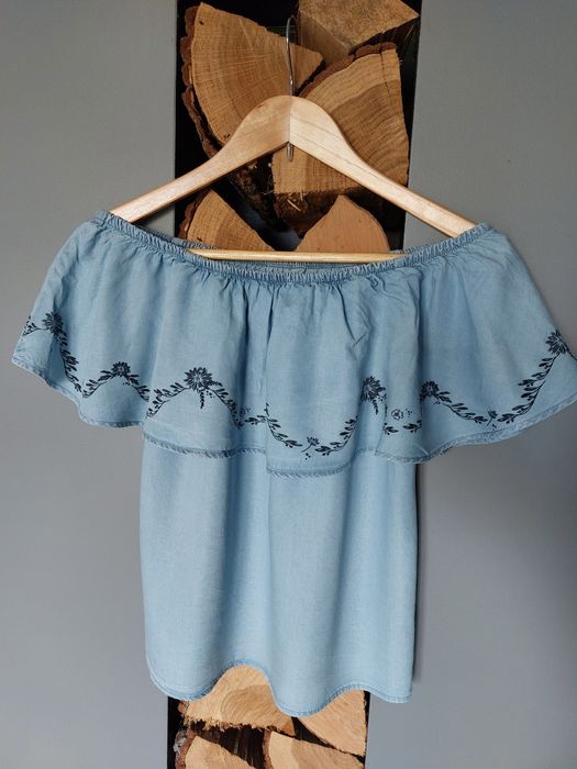 Bluzka hiszpanka na ramiona letnia w kwiaty