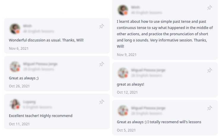 Aulas particulares de inglês, para adultos.