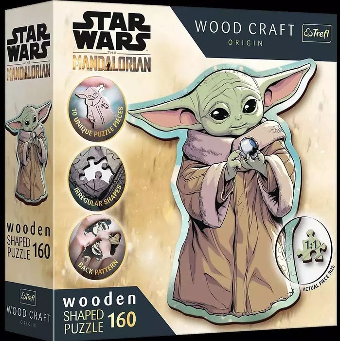 Puzzle 160el Wood Craft Star Wars Yoda pudełko Trefl 20185 Tr. Trefl
