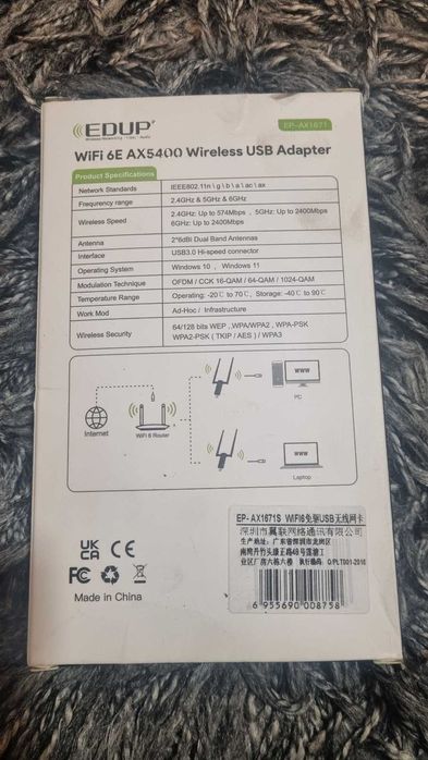 Edup WiFi 6E AX5400 Wireless USB