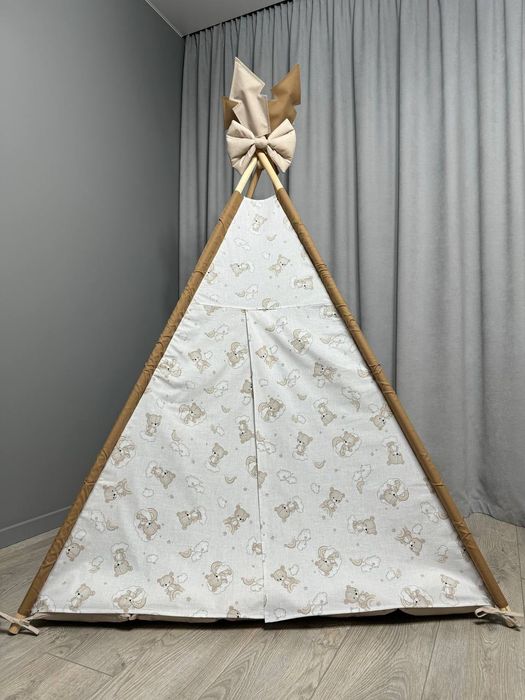 Вігвам намет Кумедні ведмежата  Бонбон з кошиком для іграшок будиночок