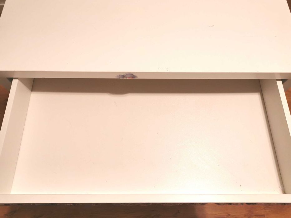 Biurko micke ikea białe 73x50 z szufladą