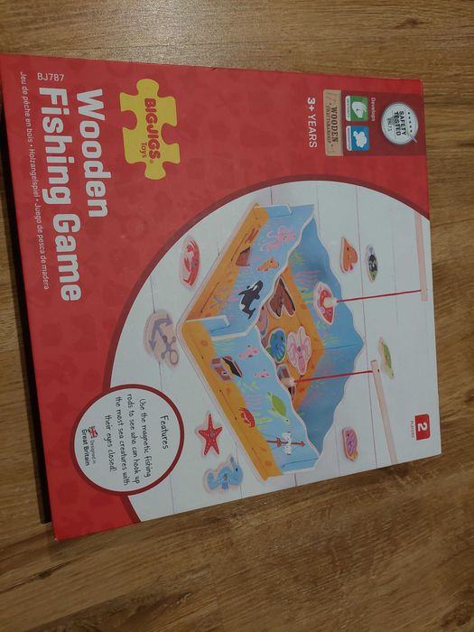 Gra  zabawka drewniana łowienie rybek dla dzieci 3+