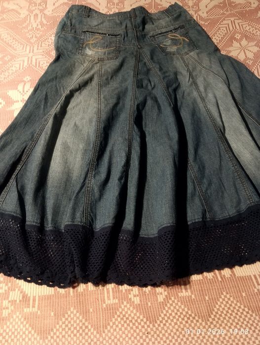 Джинсова спідниця  довга