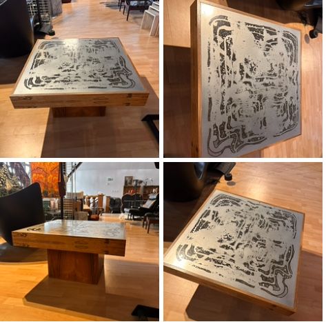 Brutalistyczny stolik kawowy z lat 70-tych. Bernhard Rohne