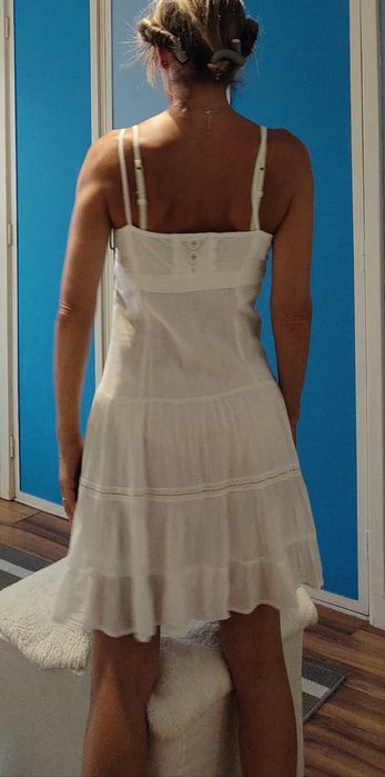 Vestido algodão branco praia