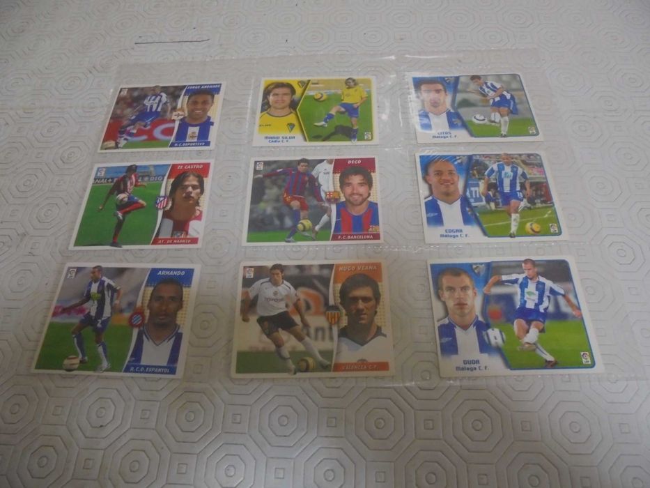 Lote de 63 cromos de jogadores portugueses da La Liga de 2005 a 2012