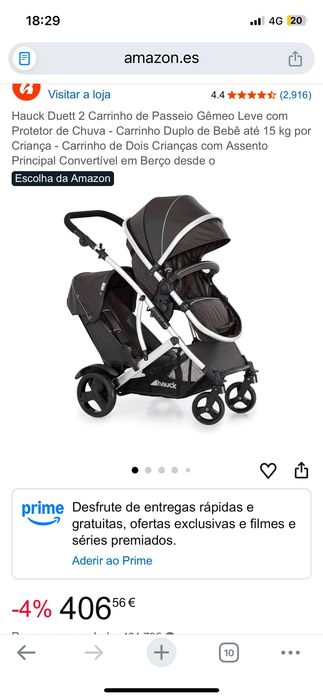 Carrinho de passeio duplo (ofereço o ovo da cybex mais adaptadores)